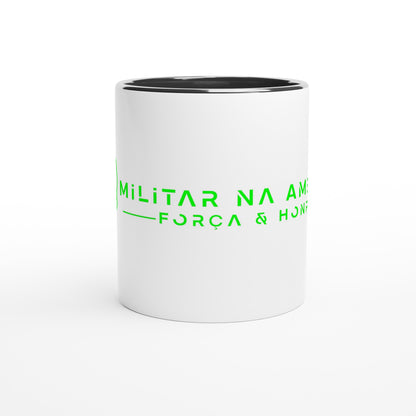 Taza de cerámica blanca de 11 oz con color en el interior