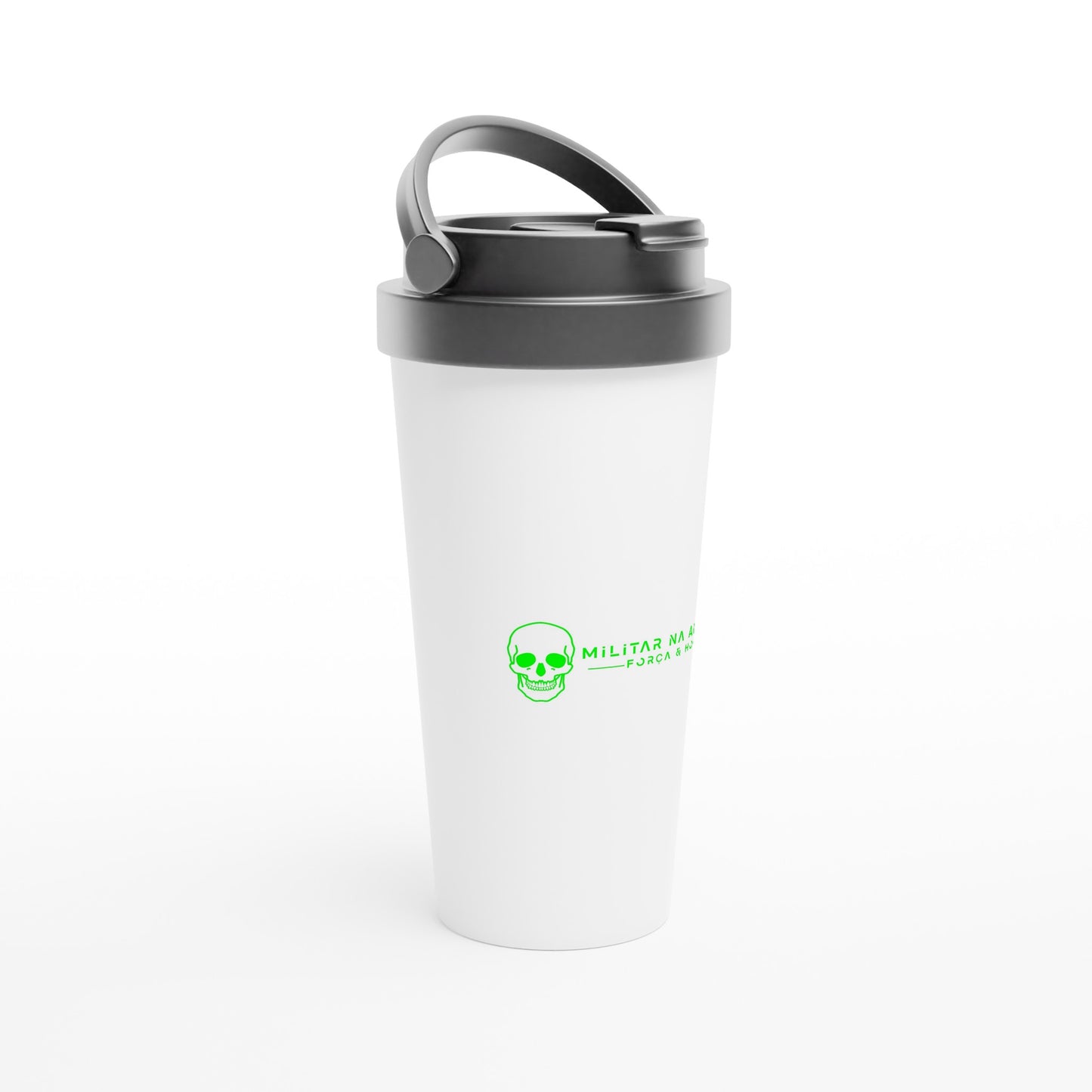 White 15oz Stainless Steel Travel Mug